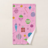 Main Motif de l'ornement de Noël rétro tirée (Serviette à main)