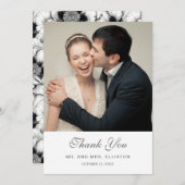 Main noire et blanche tirée florale | MERCI (Devant / Derrière)