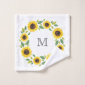 Main Painted Watercolor Sunflower (Gant de toilette)