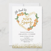 Main presser Orange nuptiale invitation (Devant)