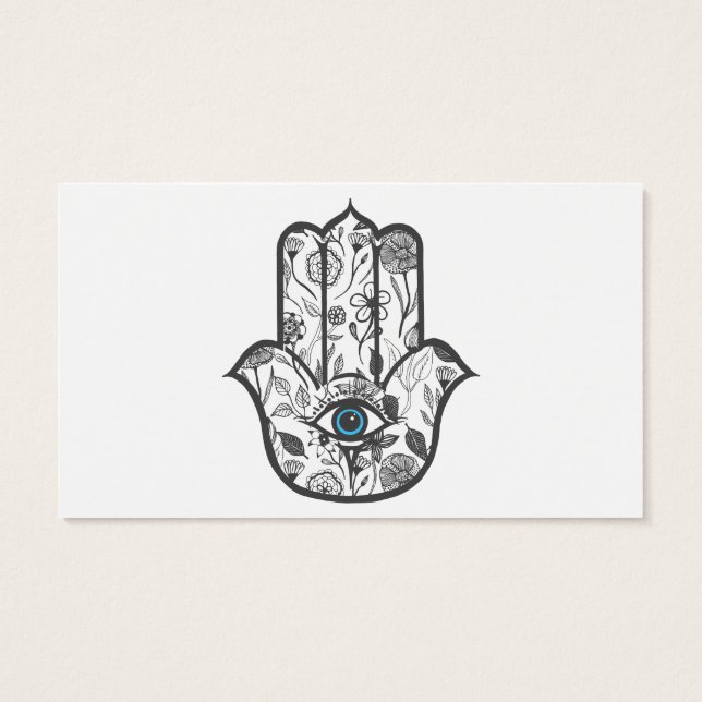 Main simple tirée à la main Hamsa florale main (Dos)