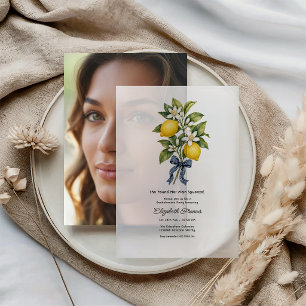 Main Squeeze Amalfi Coast Italiaanse Meisjesuitje Vellum Uitnodigingen