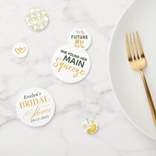 Main Squeeze Citroenen Eucalyptus Roos Bruidsdiner Confetti (Groep)