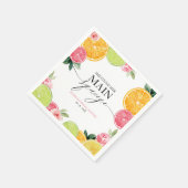 Main Squeeze Citrus Bloemachtige Bruidsdouche Servet (Hoek)