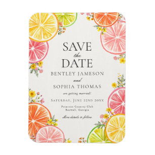 Main Squeeze Citrus Bloemen Zomer Save the Date Magneet
