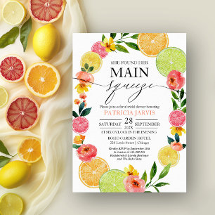Main Squeeze Citrus Bloemige Bruiloftsdouche Kaart