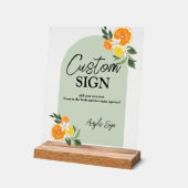 Main Squeeze Citrus Bridal Shower Custom Bar Text (Angle)