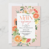 Main Squeeze Citrus Bridal Shower Invitation Kaart (Voorkant)