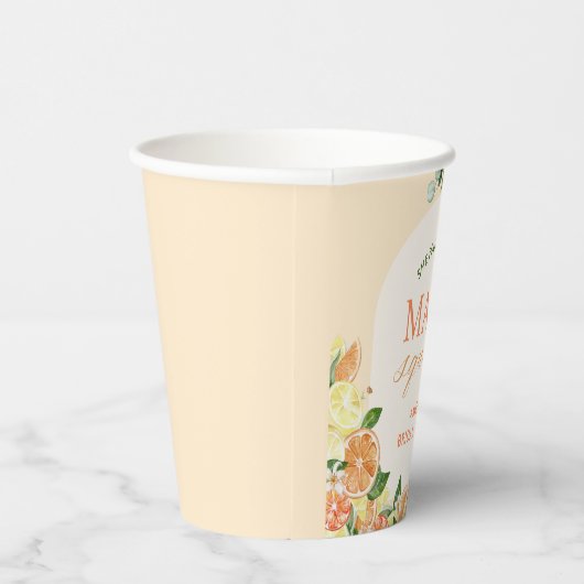 Main Squeeze Citrus Bruiloftsfeest Papieren Bekers (Rechts)