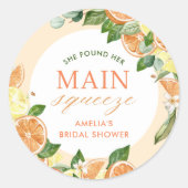 Main Squeeze Citrus Bruiloftsfeest Ronde Sticker (Voorkant)
