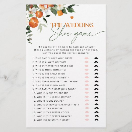Main squeeze citrus De bruiloft schoen spel (Voorkant)