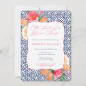 Main Squeeze Citrus Flowers Blue Wedding Shower Kaart (Voorkant)