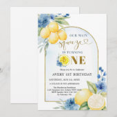 Main Squeeze Citrus Lemon Birthday Invitation (Devant / Derrière)