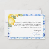 Main Squeeze Citrus Lemon Vrijgezellenfeest Bedankkaart (Achterkant)