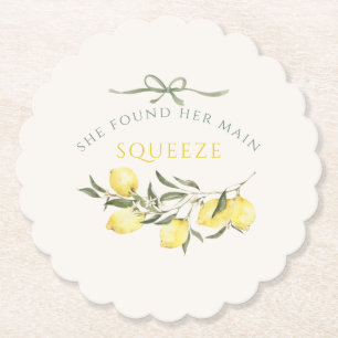 Main Squeeze Citrus Sage Groen Bruiloftsfeest Kartonnen Onderzetters