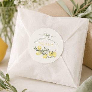 Main Squeeze Citrus Sage Groene Bruiloftsborrel Ronde Sticker