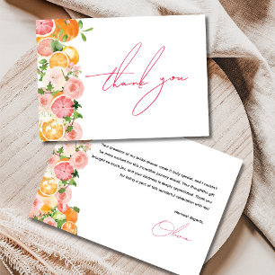 Main Squeeze Citrus Themaparty voor de bruid Bedankkaart