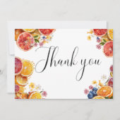 Main Squeeze Citrus Vrijgezellenfeest Dank u kaart (Voorkant)