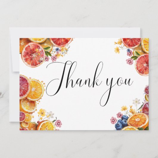 Main Squeeze Citrus Vrijgezellenfeest Dank u kaart (Voorkant)