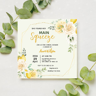 Main Squeeze Elegante Bruiloftsshower Uitnodiging