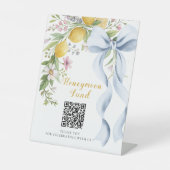 Main Squeeze Honeymoon Fund QR Code  Reclamebord Met Voetstuk (Voorkant)