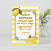 Main Squeeze is One, Lemon 1st Birthday Kaart (Staand voorkant)