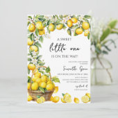 Main Squeeze Lemon Baby shower Kaart (Staand voorkant)