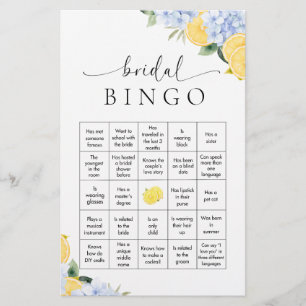 Main Squeeze Lemon Bruidsborrel Bingo Spel Briefpapier