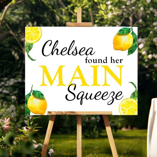 Main Squeeze Lemon Bruiloft Feest Aangepaste Poste Poster