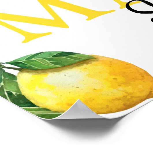 Main Squeeze Lemon Bruiloft Feest Custom Poster (Hoek)
