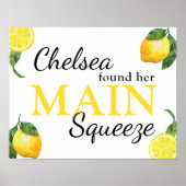 Main Squeeze Lemon Bruiloft Feest Custom Poster (Voorkant)