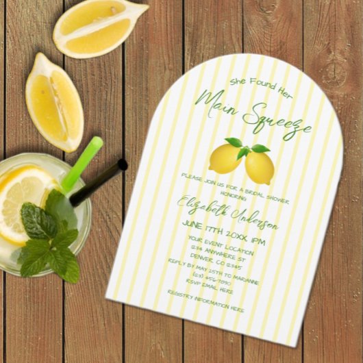 Main Squeeze Lemon Bruiloftsfeest Kaart