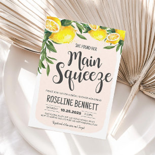 Main Squeeze Lemon Bruiloftsfeest Uitnodiging