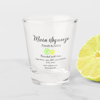 Main squeeze lemon juice homemade business name  shot glas