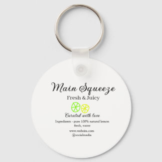 Main squeeze lemon juice homemade business name  sleutelhanger