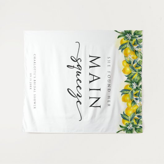 Main Squeeze Lemon Vrijgezellenfeest Achtergrond Wandkleed (Voorkant (horizontaal))