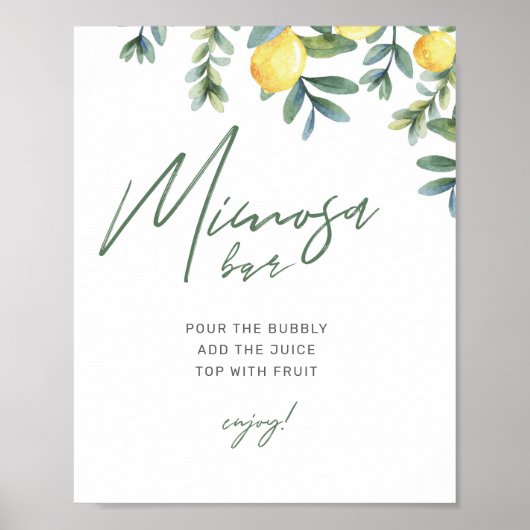 Main Squeeze Lemon Vrijgezellenfeest Mimosa Bar Te Poster (Voorkant)