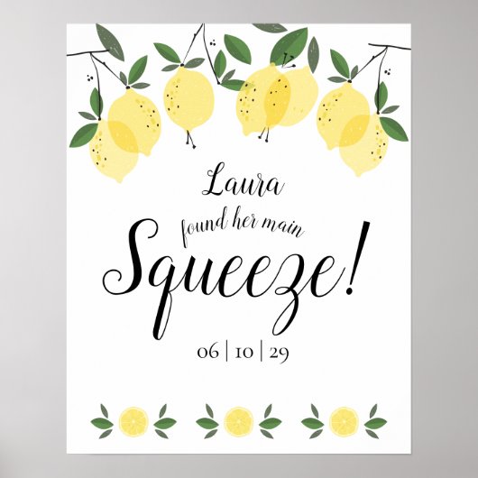 Main Squeeze Lemons Bruidsmeisjesfeest Poster (Voorkant)