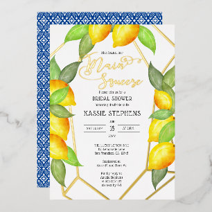 Main Squeeze Lemons Italiaanse Bruidsfeest - Goud Folie Uitnodiging