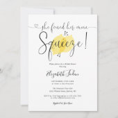 Main Squeeze Lemons Monogram Script Bruiloftsfeest Kaart (Voorkant)