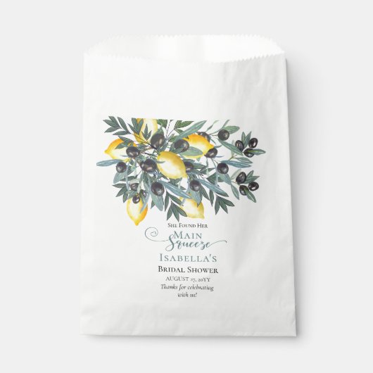 Main Squeeze Lemons | Vrijgezellenfeest zwarte oli Bedankzakje (Voorkant)