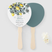 Main Squeeze Lemons | Vrijgezellenfeest zwarte oli Handwaaier (Voorkant en achterkant)