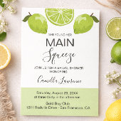 Main Squeeze Tropical Citrus Green Bridal Shower  Kaart