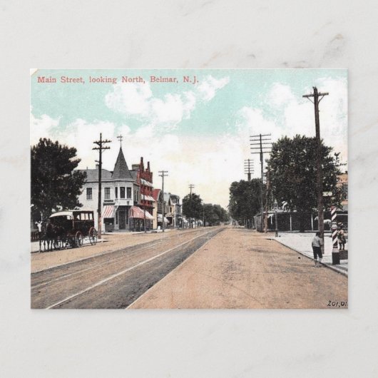 Main St., Belmar, New Jersey 1906 Briefkaart (Voorkant)