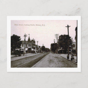 Main St., Belmar, Vintage van New Jersey Briefkaart