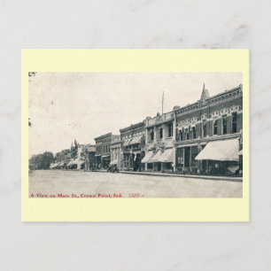 Main St., Crown Point, Indiana  Briefkaart