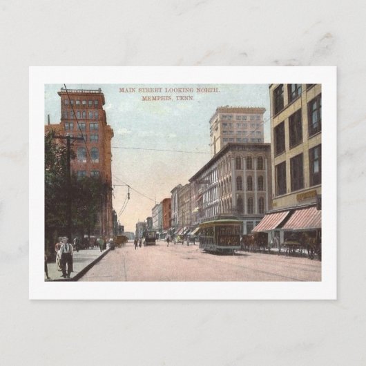 Main St., Memphis, Tennessee Vintage Briefkaart (Voorkant)