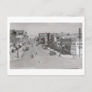 Main St., Moose Jaw, Saskatchewan Vintage Briefkaart