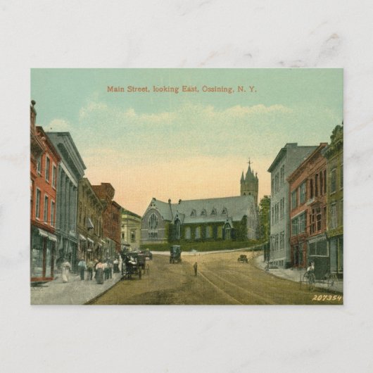Main St., Ossining, NY Vintage Briefkaart (Voorkant)