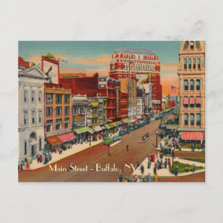 Main Street - Buffalo, NY Carte Postale Vintage